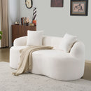 Curved Loveseat Sofa With Round Armrest by Unique Piece Furniture