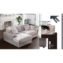 Modern CorduroyCorner sofa Sleeper Sofa Couch With Comfy Deep Seat& 6 Pillows