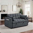 Sienna - Tufted Convertible Sleeper Sofa With Chaise - Gray by HouseOfZazla