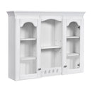 Wall-Mounted Medicine Cabinet With 2 Glass Doors, Adjustable Shelves - White
