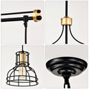 Dining Room Light Fixture / Chandelier Table, 40 -" Hanging For Farmhouse Linear Chandeliers, 5 Light Kitchen Island Lighting Ceiling Chandelier, With Metal Lampshade - Gold / Matte Black by HouseOfZazla