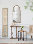 Large Wooden Rectangle Hanging Panel Decorative Wall Sculpture, Carved Wall Art - Beige