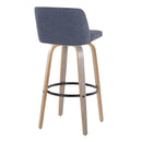 Toriano - Fixed Height Contemporary Barstool With Swivel With Round Footrest (Set of 2) by HouseOfZazla