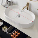 Modern 39.4-In Wall-Mounted Bathroom Vanity with Oval Ceramic Sink