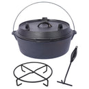 Pre-Seasoned Cast Dutch Oven with Skillet Lid and Pot Rack by HouseOfZazla