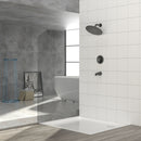 10" Round Rain Shower Head System With Waterfall Tub Spout, Wall Mounted, Stainless Steel