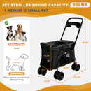 Pet Stroller Foldable 4-Wheel Design with Breathable Mesh by HouseOfZazla