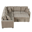 L-Shape Sofa Bed Pull-Out Sleeper Sofa With Wheels, USB Ports, Power Sockets For Living Room by HouseOfZazla
