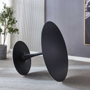 42.1" Black Tulip Table Mid-century Dining Table for 4-6 people With Round Mdf Table Top, Pedestal Dining Table, End Table Leisure Coffee Table