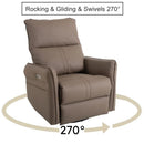 29.92" 270 Power Swivel Rocker Recliner Chair, Electric Glider Reclining Sofa With USB Ports, Power Swivel Glider, Rocking Chair Nursery Recliners For Living Room Bedroom by Unique Piece Furniture