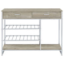 Ethel - 2 Drawer Home Bar Storage With Wine Rack - Oak by HouseOfZazla
