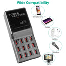 Multi 12 Port USB Charging Station Hub 60W Desktop USB Hub Multiple USB Charger Fast Charge For iPod iPhone 3.74ft Power Cord