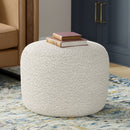 Chantal - Round Pouf - White by HouseOfZazla