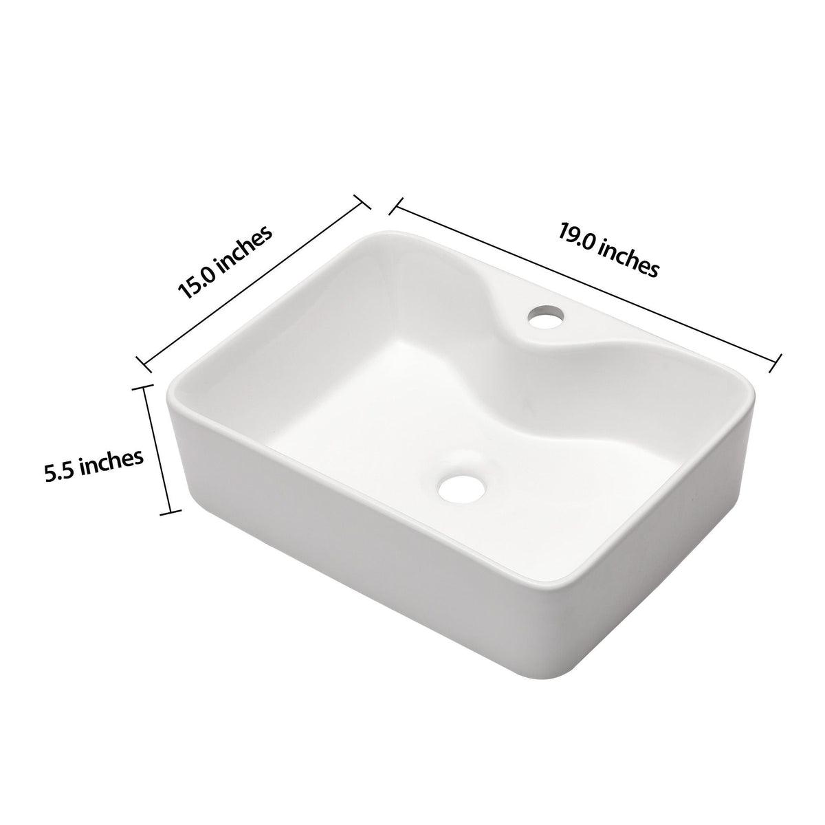 Modern Ceramic Rectangular Vessel Bathroom Sink With Sleek Design, photo 14 of 14