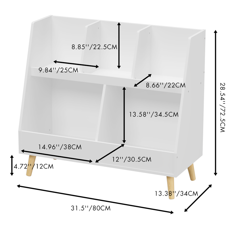 Walker Edison | Kids Bookshelf and Toy Organizer
