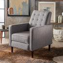 Mid-Century Modern Recliner With Button Tufted Waffle Stitch