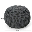 Bordeaux - Knitted Round Pouf, Versatile Ottoman And Floor Cushion by Unique Piece Furniture