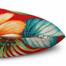 2 Pack Outdoor Lumbar Pillow Covers - Red Tropical