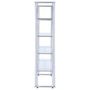 Larson 73-inch 4-shelf Glass Bookshelf Chrome