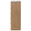 Leanne 5-drawer Sinter Stone Top Chest of Drawers Light Oak