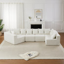 151.6-Inch Extra-Large L-Shaped Chenille Sectional Sofa