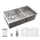 Modern Double Bowl Undermount Sink Design With 10" Deep Basins by HouseOfZazla