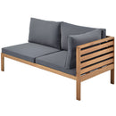 Wood Structure Outdoor Sofa Set with Gray Cushions