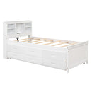 Platform Bed With Storage Headboard, USB, Trundle And 3 Drawers by HouseOfZazla