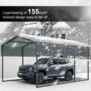 10 X 15 Ft Carport, Outdoor Carport, Heavy Duty Carport Canopy With Galvanized Steel Roof And Frame, Metal Carport Large Garage For Driveway Car, Truck - Charcoal by HouseOfZazla