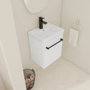 18" Floating Wall-Mounted Bathroom Vanity with Ceramic Sink