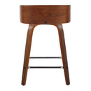 Maya - Mid Century Modern Fixed Height Counter Stool With Swivel With Square Footrest (Set of 2)