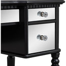 43" Dressing Table Set with Mirrored Drawers and Stool, Tri-fold Mirror, Makeup Vanity Set for Bedroom, Black