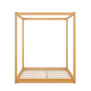 Wood Canopy Platform Bed With Support Legs And Airflow Slats