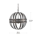 4 Light Galvanized Chandelier, Hanging Light Fixture With Adjustable Chain For Kitchen, Bulb Not Included - Gray by HouseOfZazla