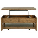 Payne 48-inch Mobile Lift Top Coffee Table Distressed Brown