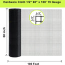 Black Hardware Cloth 5 ft × 100 ft, 19 Gauge 1/2 Inch by HouseOfZazla