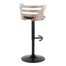 Cosi - Mid Century Modern Adjustable Barstool, Swivel With Rounded T Footrest (Set of 2) by HouseOfZazla