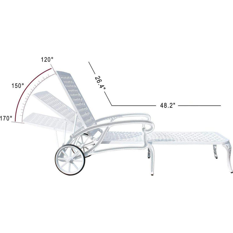 Aluminium Cast lounge chair 1pcs white