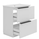 Fluted Bathroom Vanity With Ceramic Sink, Freestanding Cabinet by HouseOfZazla