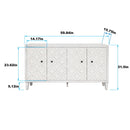 Accent Cabinet 4 Door Wooden Cabinet Sideboard Buffet Server Cabinet Storage Cabinet, For Living Room, Entryway, Hallway, Office, Kitchen And Dining Room - White Wash by HouseOfZazla