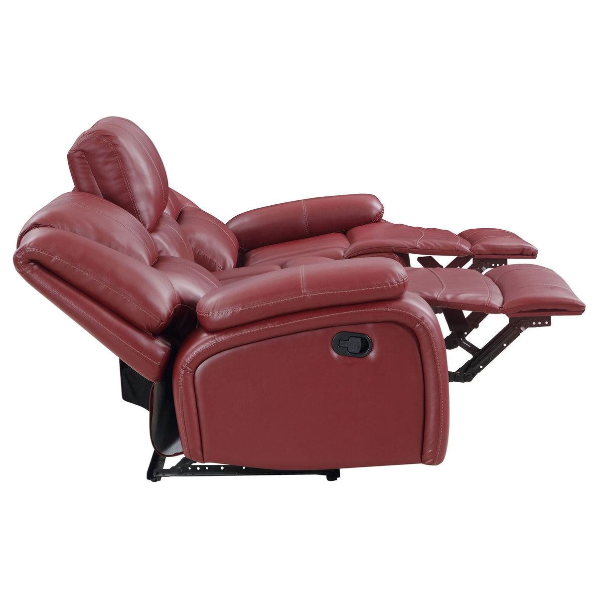 Camila 3-piece Upholstered Reclining Sofa Set Red, photo 7 of 7