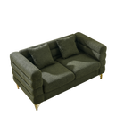 3-seater + 3-seater Combination sofa.Green teddy