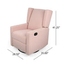 Landau Contemporary Fabric Upholstered Swivel Recliner