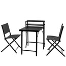 3 Piece Patio Bistro Set, Patio Set Of Foldable Patio Table And Chairs, Outdoor Patio Furniture Sets - Black by HouseOfZazla
