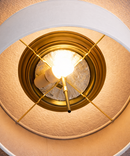 Moderne Flush Mount Conversion Kit 14"w White Hardback Drum Lampshade by LampsUSA