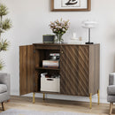 Sideboard Buffet With Storage For Living Room - Walnut by Unique Piece Furniture