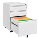 Contemporary 3 Drawer Mobile Filing Cabinet With Lock, Metal Office Storage For Legal / Letter Size by HouseOfZazla