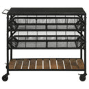 Ingalls - Accent Storage Cart With Casters, Shelves - Black by HouseOfZazla