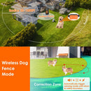 2 In 1 Wireless Electric Dog Fence With Training Collar IP67 Waterproof Pet Beep Vibration Shock Boundary Containment System for Small Medium Large Do