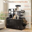 50.6" Cat Tree with Litter Box Enclosure and Sisal Scratching Post by HouseOfZazla